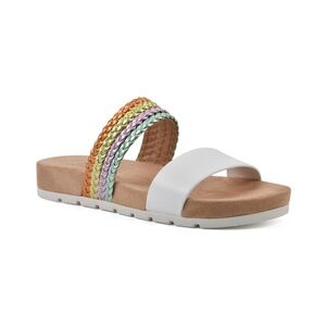 Cliffs by White Mountain Women's Tactful Slide Sandals,White Multi6.0 M